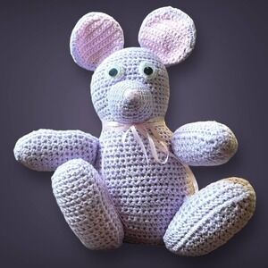 Handmade Crocheted Mouse Stuffed Animal Lovey - Lavender
